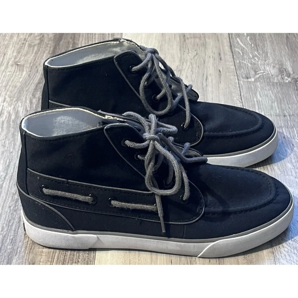 Polo Ralph Lauren Lander Chukka Hi Top Canvas Boots Shoes Size 8D Black